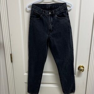 Dr. Denim Black Tapered Leg High Waisted Ankle Length Denim Jeans | Size 24